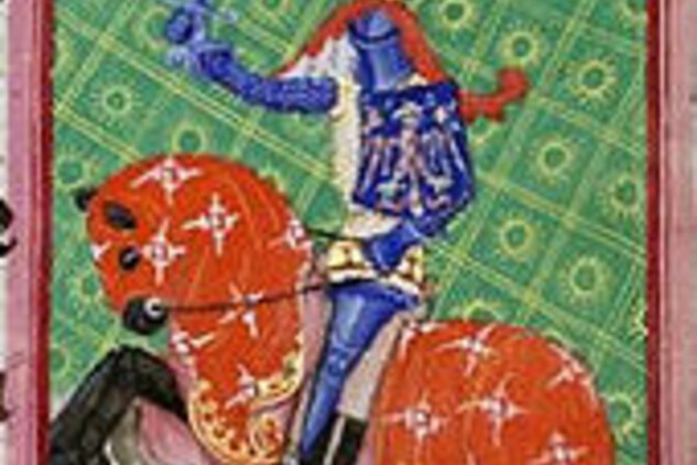 Jan Jindřich Lucemburský na dobové miniatuře v Gelnhausenově kodexu.